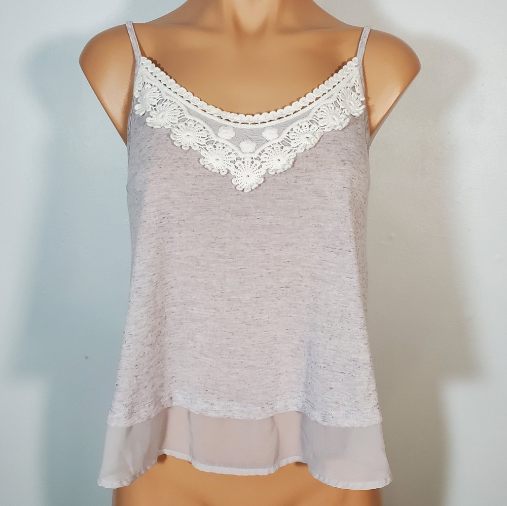 Miss Chievous Light Grey Flowy Cami Top